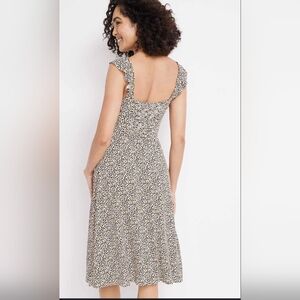 24/7 Animal Ruffle Strap Midi Dress